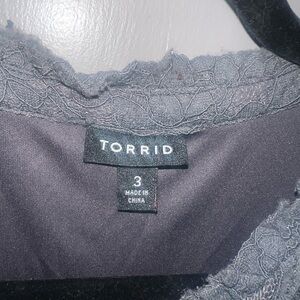 Torrid Charcoal Lace Detail lace mini dress size 3
